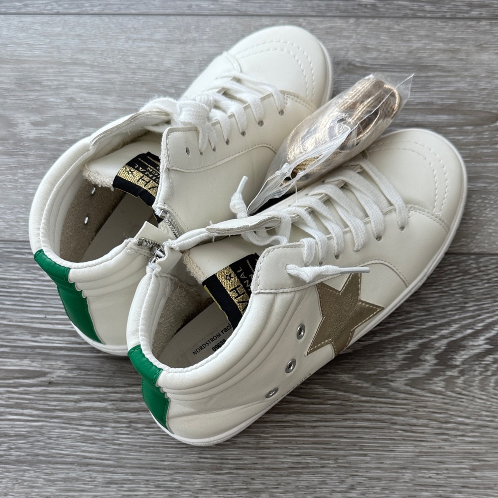 Vintage Havana White and Green Kids Sneakers